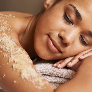 Closeup shot of a young woman relaxing during a spa treatment